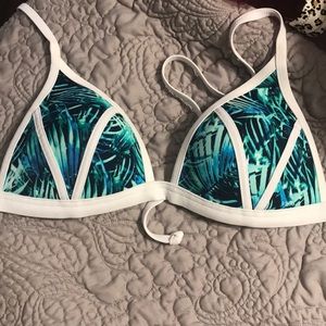 PINK palm frond swim top push up!